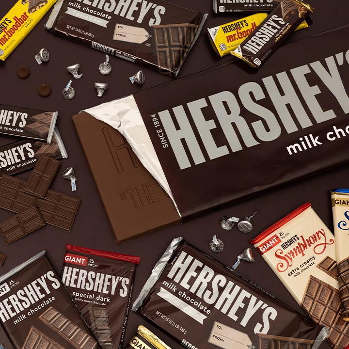 Graphic featuring assorted chocolate bars highlighting limited time only promotional offer